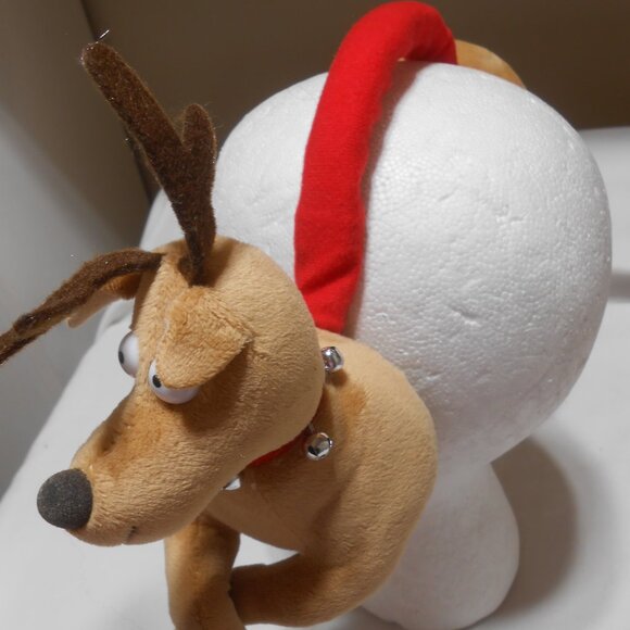 VTG REINDEER HEADBAND EARMUFFS  IN JINGLE BELLS COLLAR UNISEX KIDS VELOUR π¦πΈπ¦ - Picture 7 of 9